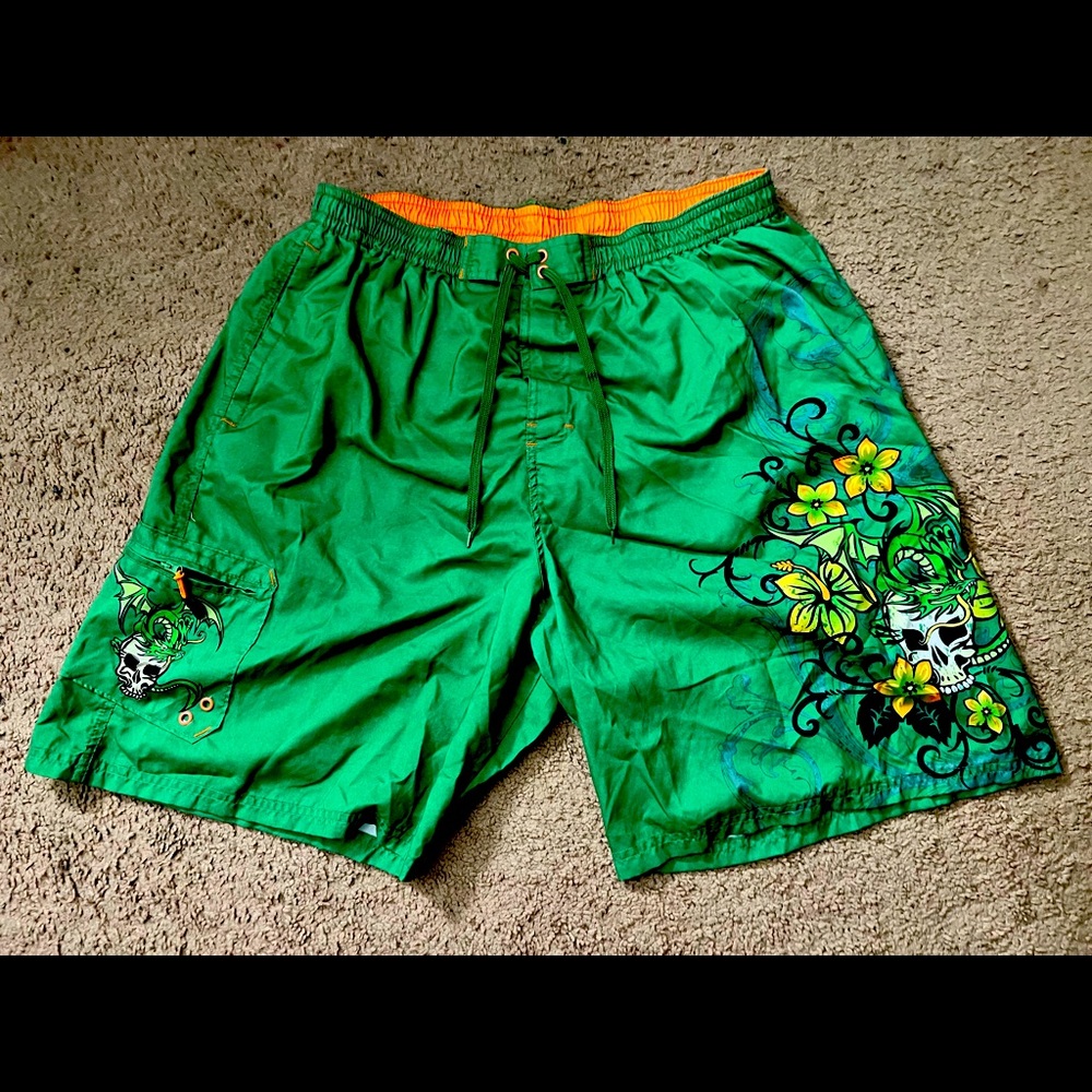 Joe Boxer Nature Skulls Swim Trunks For Men